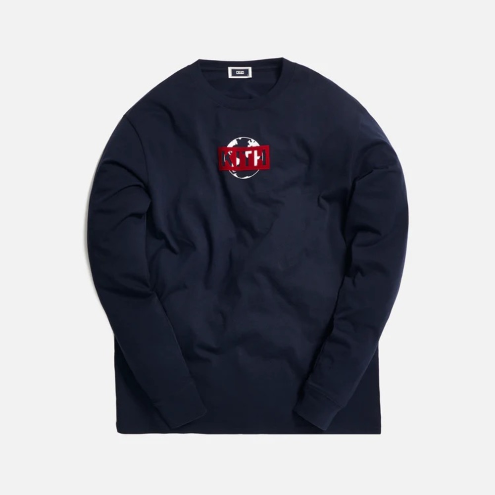 Kith One World L/S Tee - Navy - Size Medium